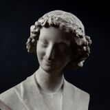 Terracotta bust of the smiling angel from Reims Cathedral with base