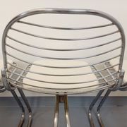 Set of 4 vintage Italian Gastone Rinaldi style chairs in chrome metal