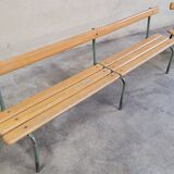 Paire de bancs d'école maternelle enfant fabrication 1950