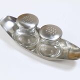 Wilhelm Wagenfeld Mid-Century Max & Moritz Salt Pepper Shakers, WMF, 1950s