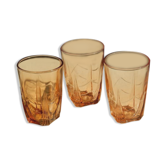 Set de trois verres à eau des années 50