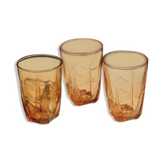 Set of three water glasses from the 50s