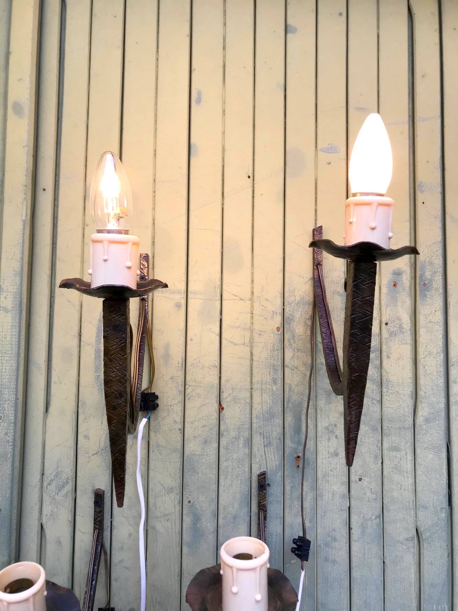 Wrought iron wall lights