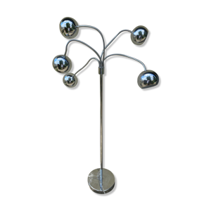 Lampadaire vintage à boules inox