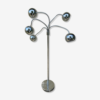Vintage floor lamp with stainless steel balls