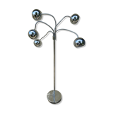 Lampadaire vintage à boules inox