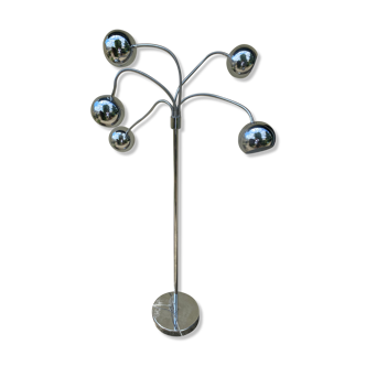 Vintage floor lamp with stainless steel balls