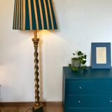 Vintage floor lamp, maximalist style, striped lampshade