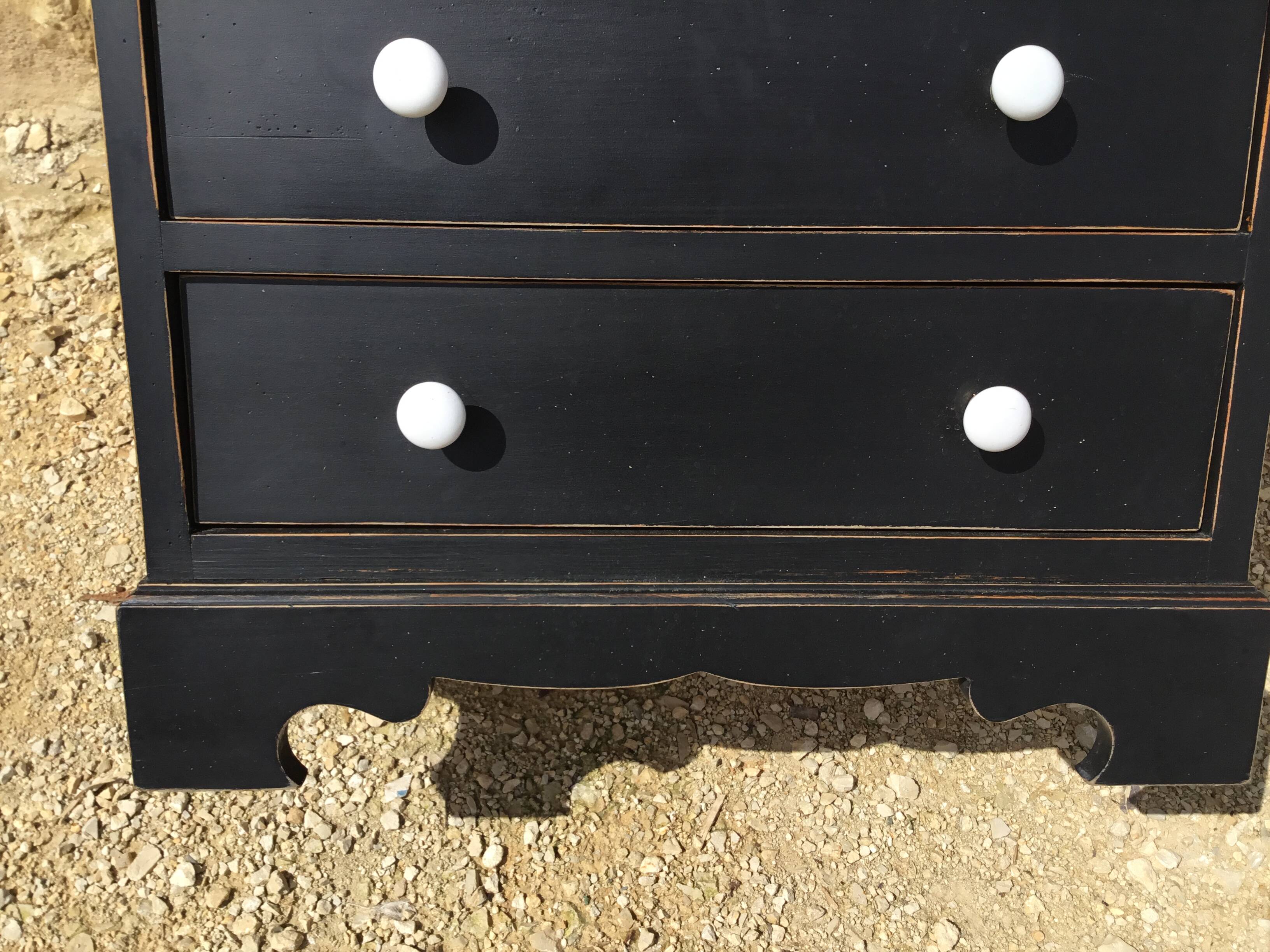 Chiffonier from the 1980s in black patinated fir