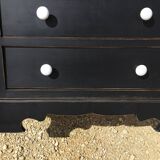 Chiffonier from the 1980s in black patinated fir