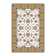 Classic Navy Blue and Gold Rug with a Refined Floral Design