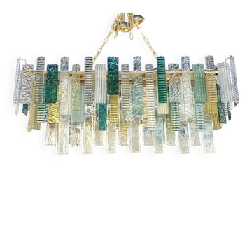 Chandelier en verre de Murano "Listelli" en forme de bande rectangulaire monumentale par Simoeng