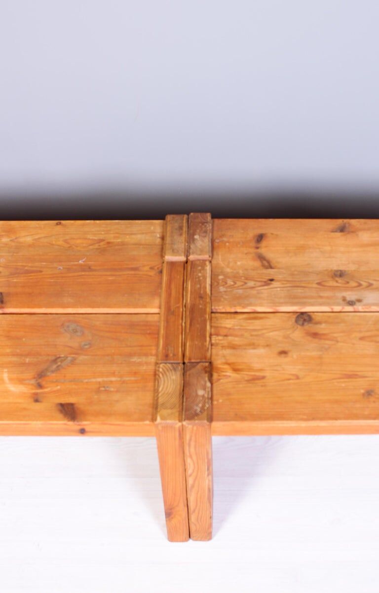 Pair of solid pine side tables Sweden 1970s