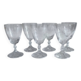 Set of 6 crystal wine glasses