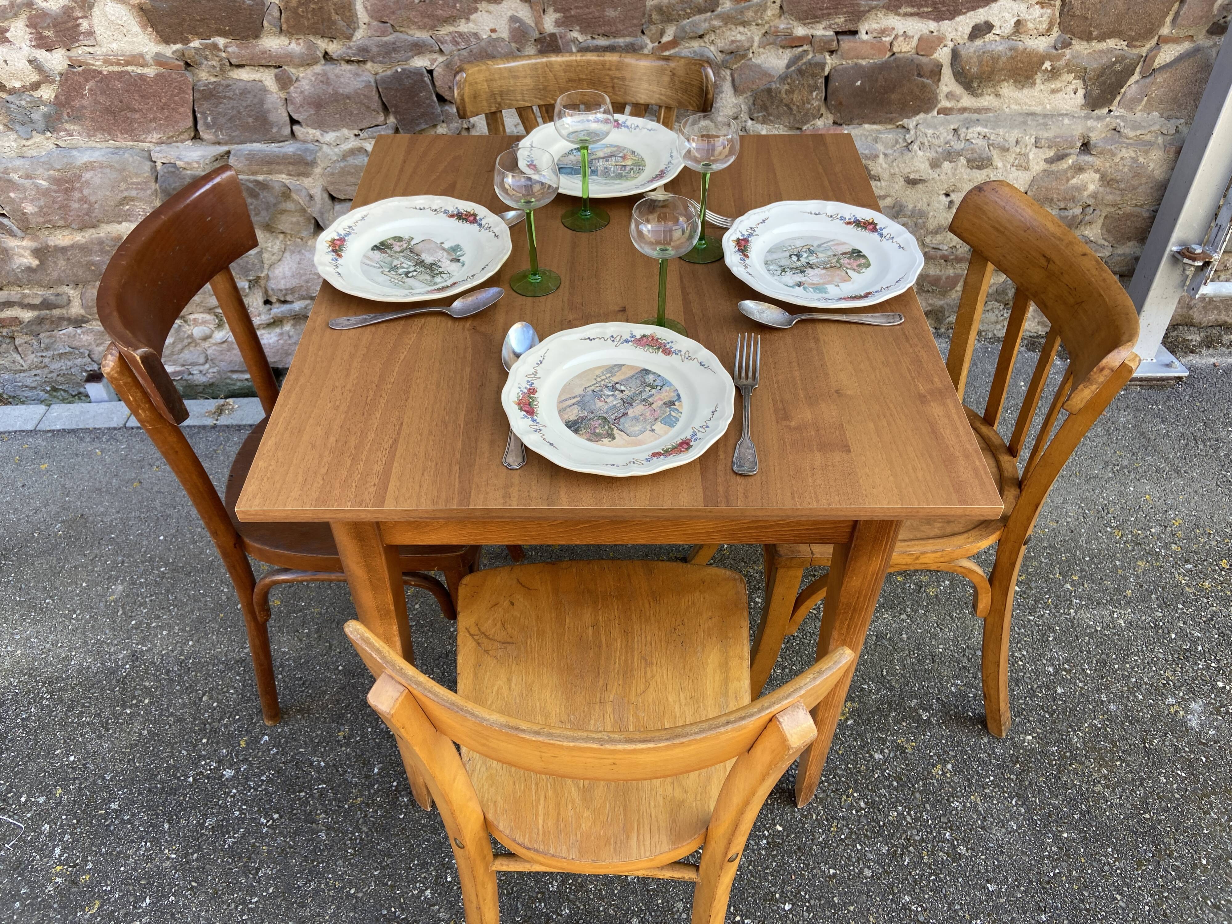 Table de café bistrot Brasserie vintage 1980