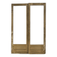 Double glass and patinated fir passage doors, 20th century