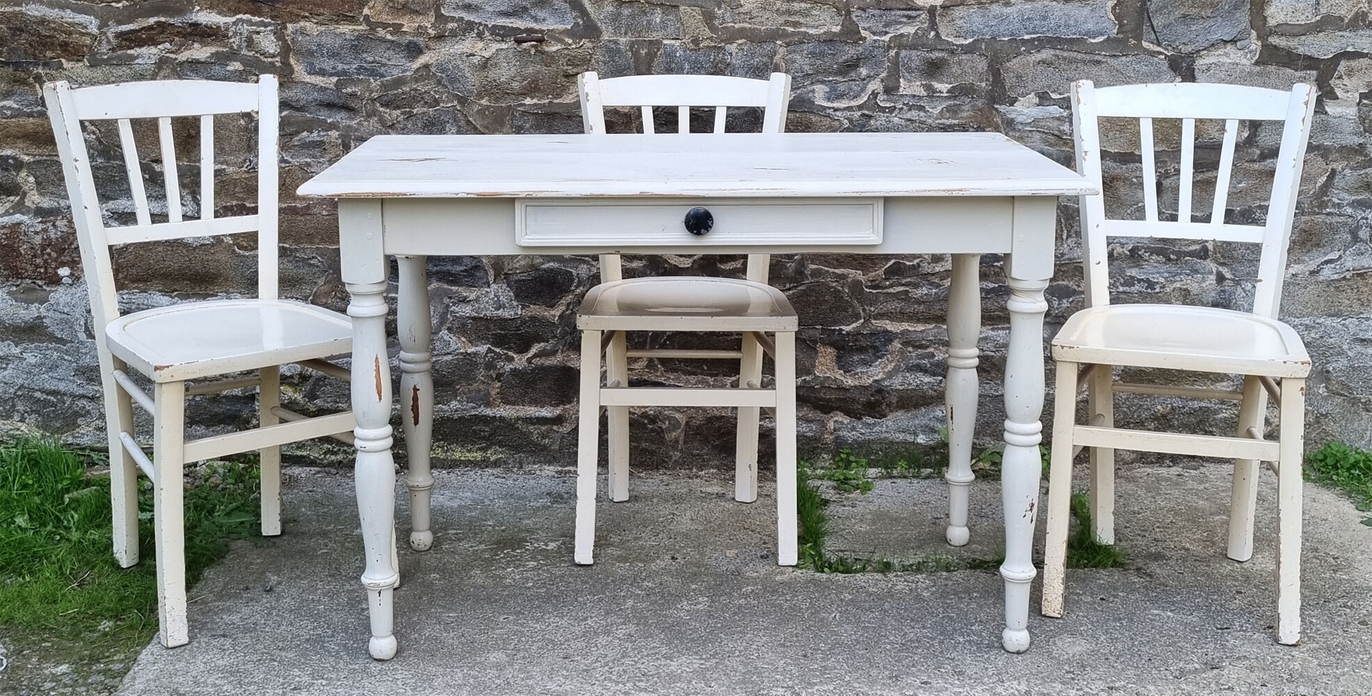 Luterma table and chairs set, shabby chic, 40s