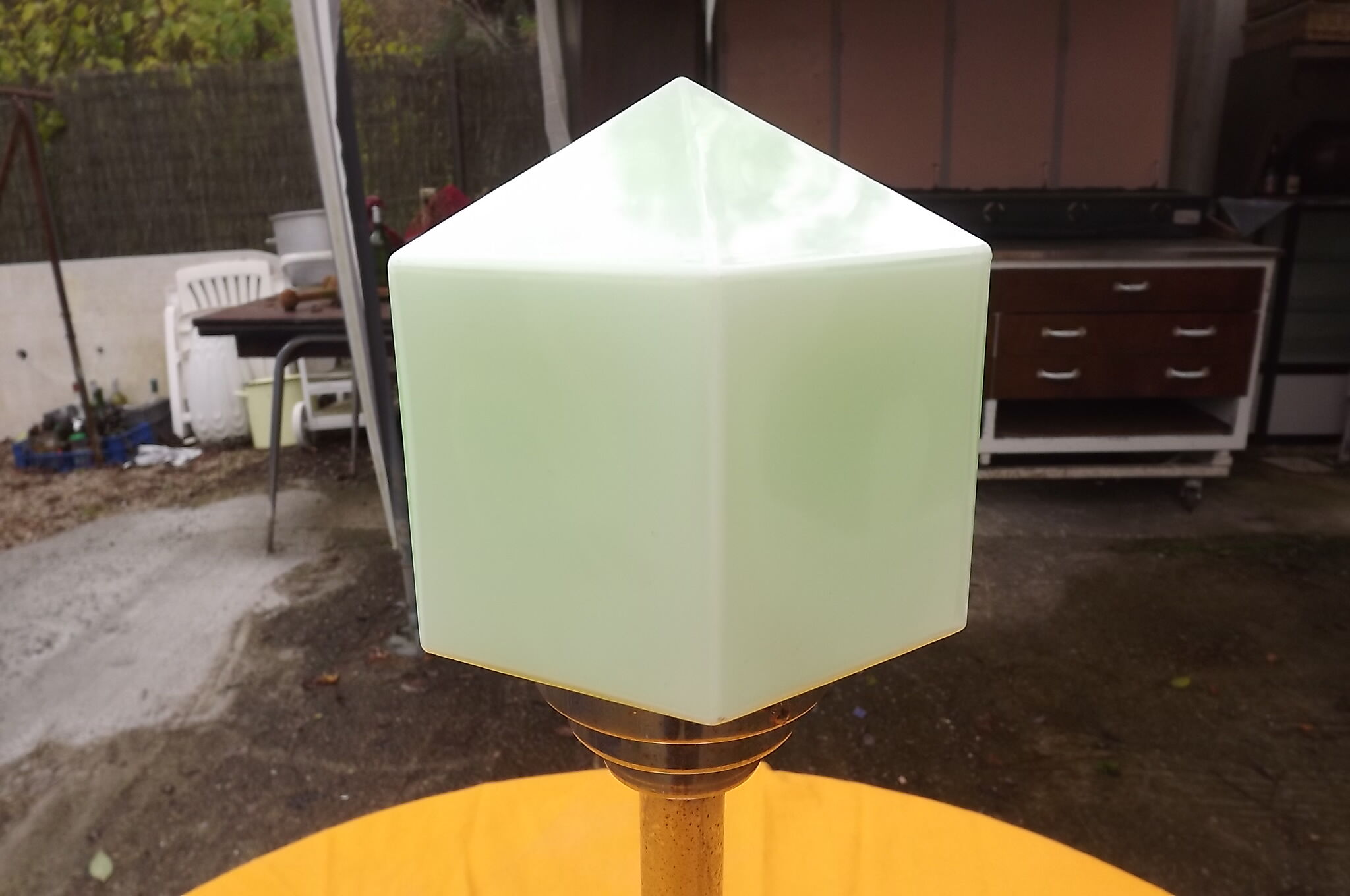 Year 60/70 Chrome and frosted glass lamp