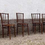Série de 6 chaises bistrot troquet parisien 1950