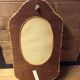 Wicker rattan mirror with shelf