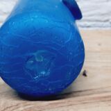 Vase pate de verre bleu