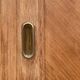 Vintage wardrobe with compass legs in raw wood, sliding doors, 1960s