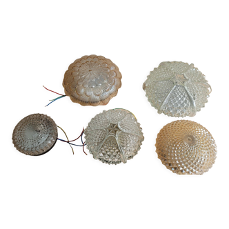 Set of 5 vintage ceiling lights