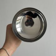 Set of 6 shiny stainless steel footed bowls