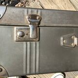 Vintage dark grey metal suitcase
