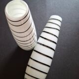 Set of 2 handcrafted opaline vases