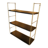 Tomado style black metal string shelf with gold ladder