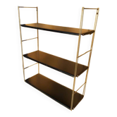 Tomado style black metal string shelf with gold ladder