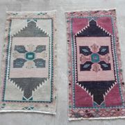 Lot de 2 tapis turcs vintage faits main