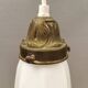 Small delicious tulip shaped hanging lamp in white opal glass with brass top.