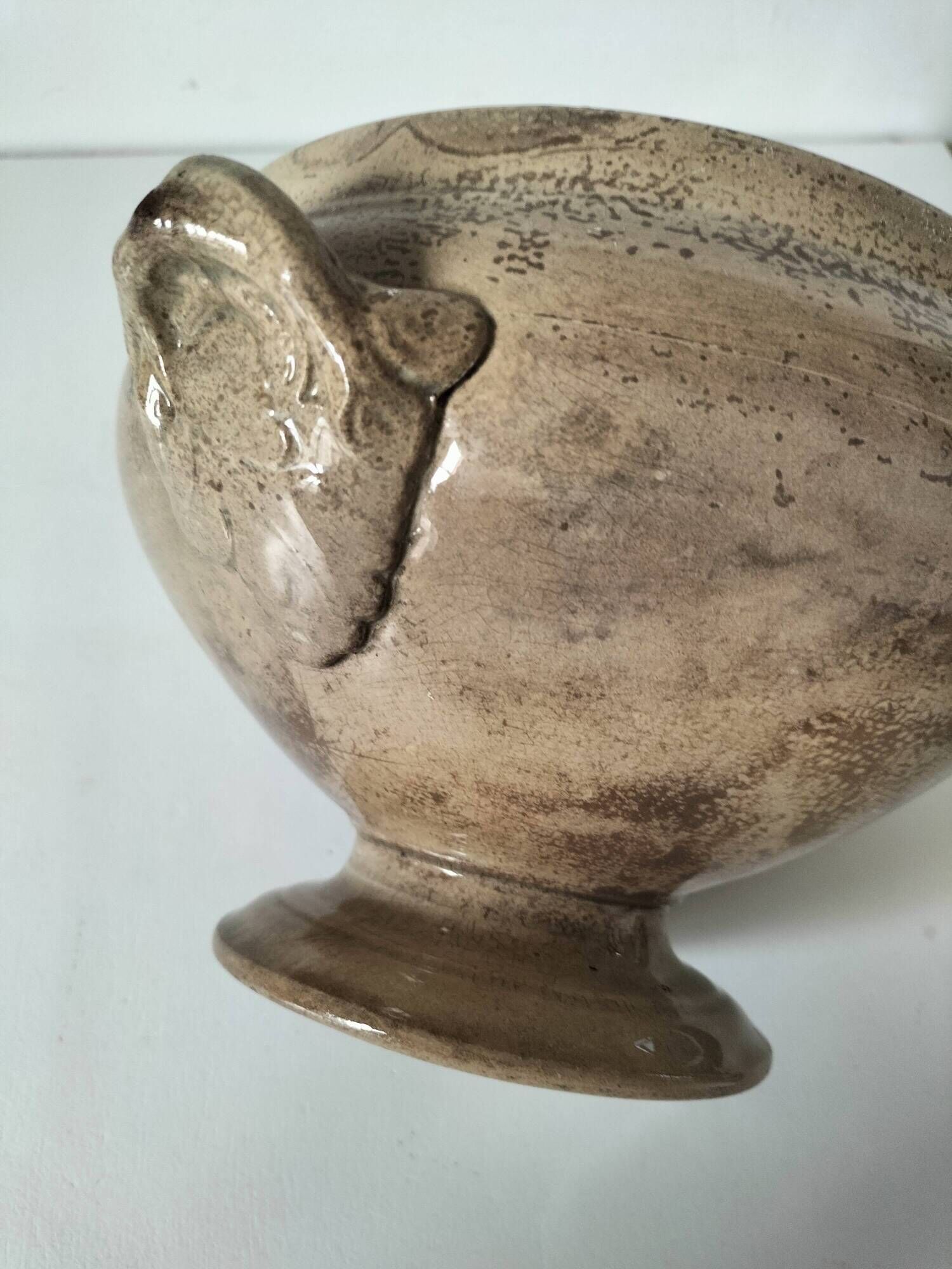 HB vegetable dish Choisy le Roi late 19th century ultra patinated