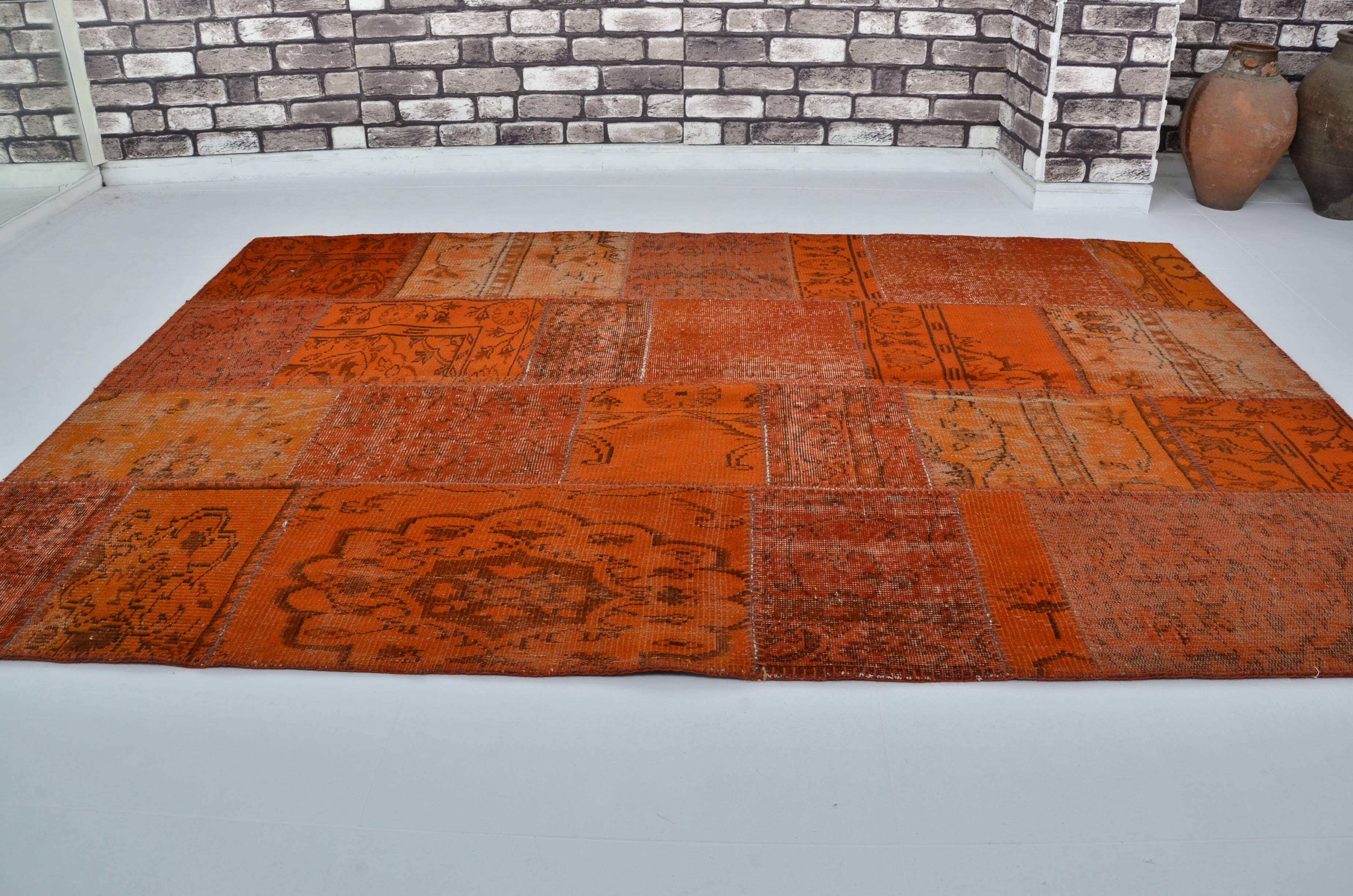 Orange Decorative Vintage Carpet sku 3038