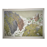 Lithograph by Henri Rivière The Aspects of Nature - The Cliff