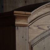 Old Danish secretary in pine with drop-down front and upper cabinet, mid-19th century.