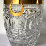 Champagne bucket in cut crystal, neck and brass handles