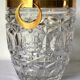Champagne bucket in cut crystal, neck and brass handles
