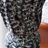 Black and white speckled ceramic vase signed Annette ROUX.