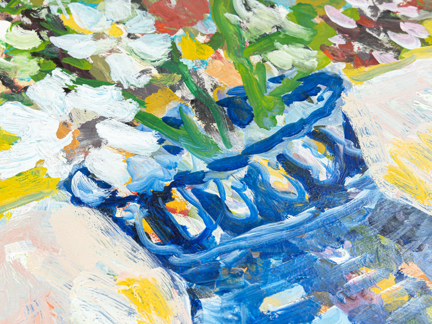 Fleurs de printemps, huile sur toile, 57 x 61 cm