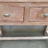 Deep console in old wood with two drawers