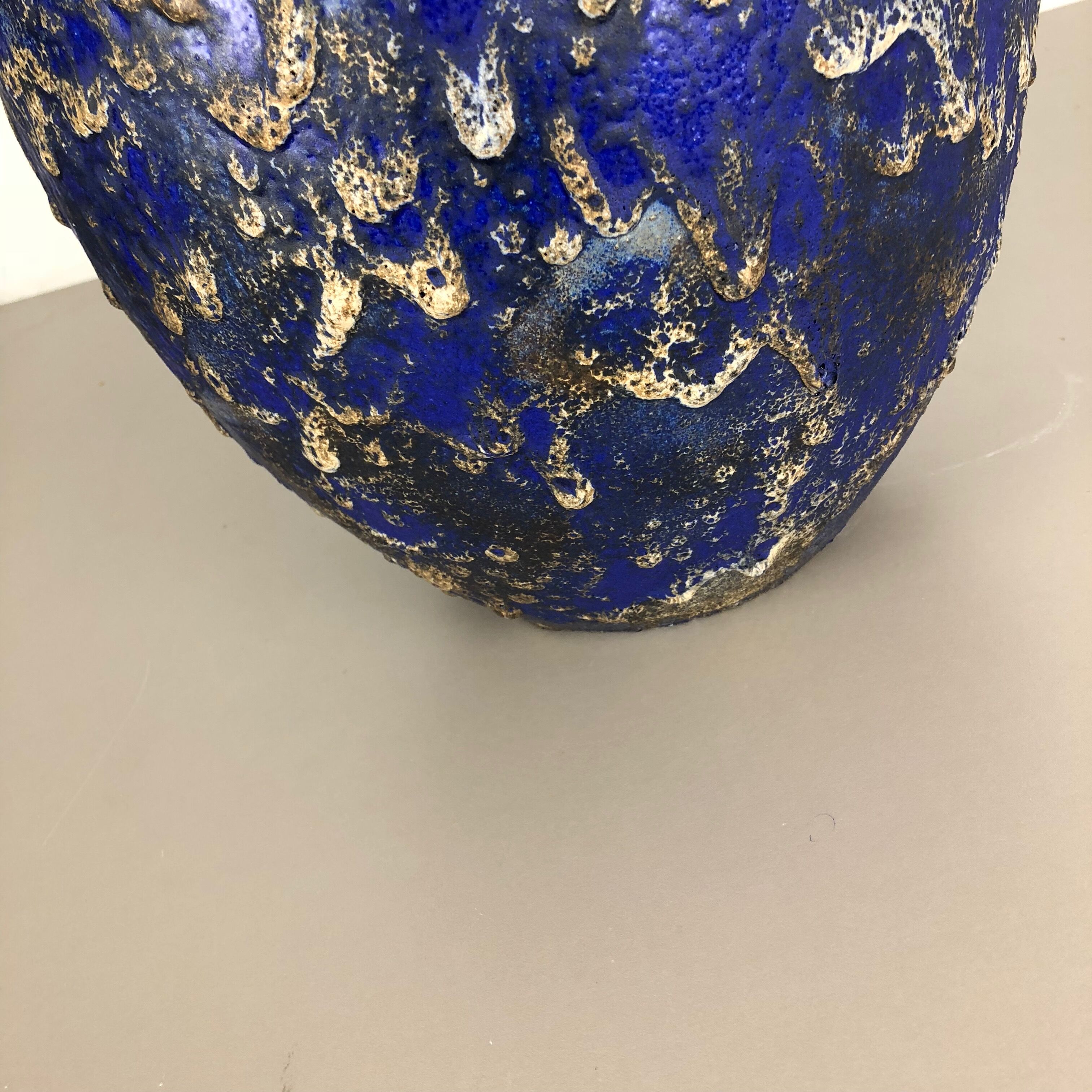 Pottery Fat Lava Multi-Color "837" Floor Vase Made by Ruscha, 1970s