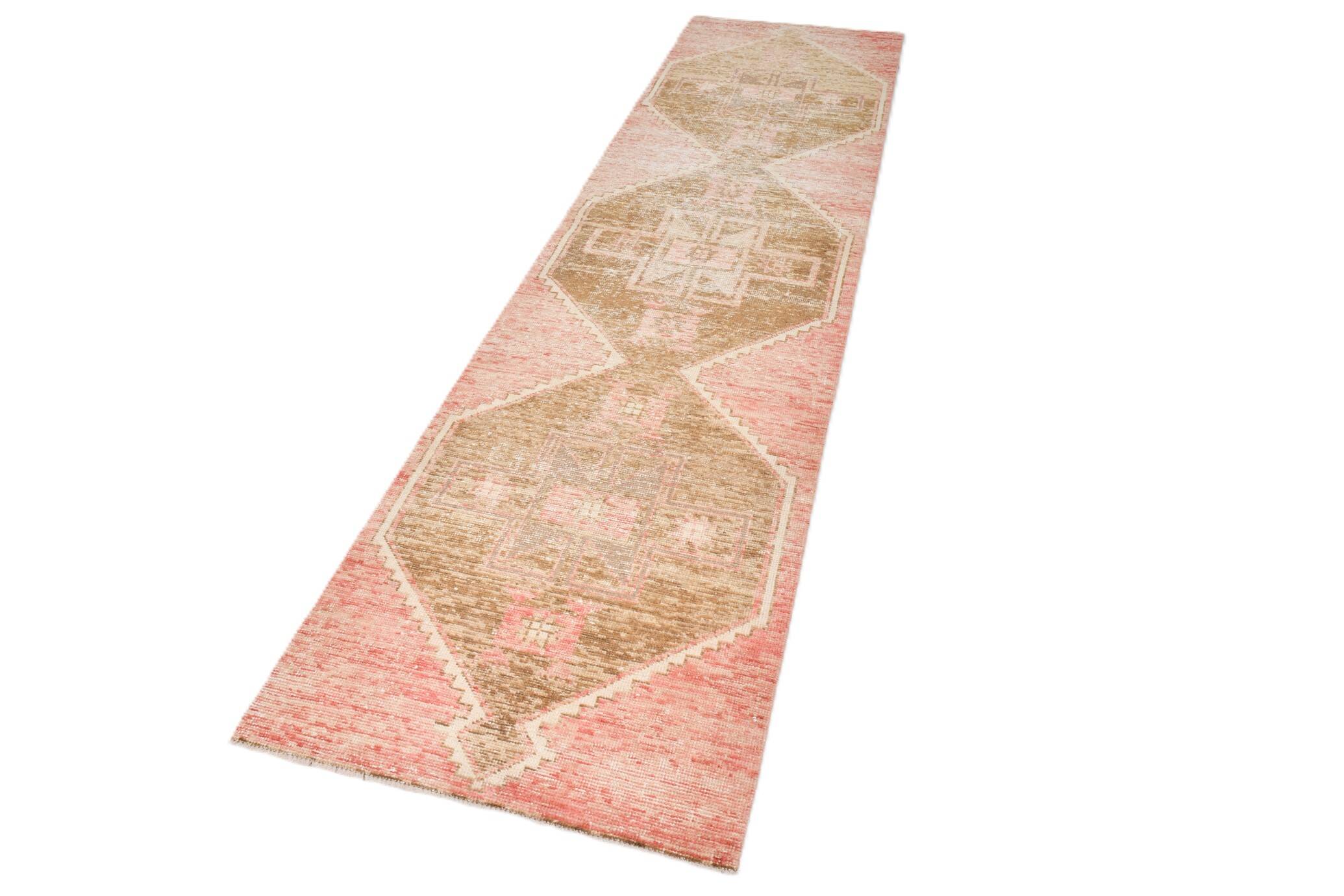 Mid Century Turkish Vintage Runner Rug, 86x325Cm