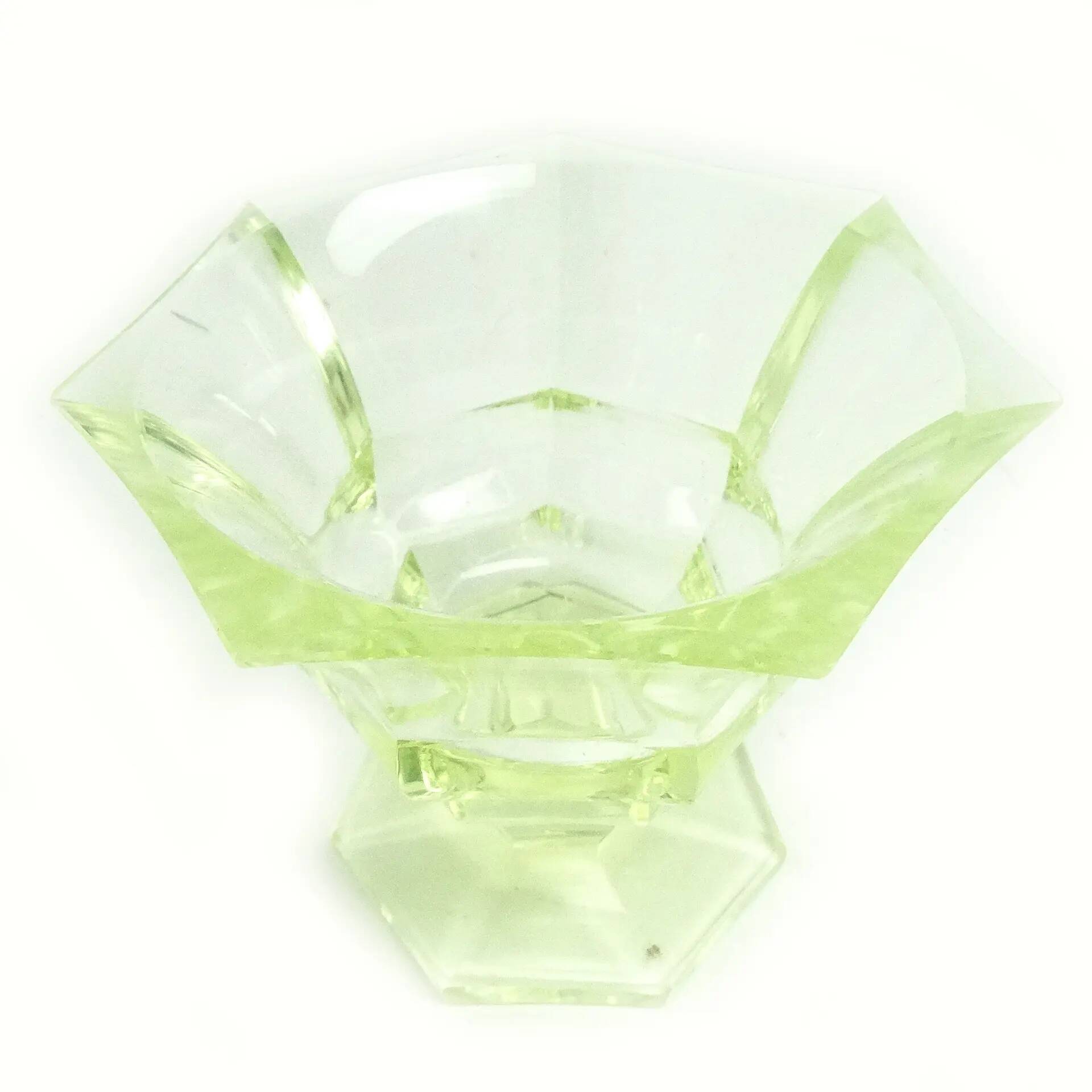Art Deco vase, uranium glass, Poland, 1930s