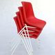 Danish plastic red chairs by Niels Gammelgaard for Ikea, 1984, set of 4