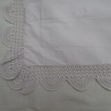 old large pillowcase in thin white monogrammed canvas