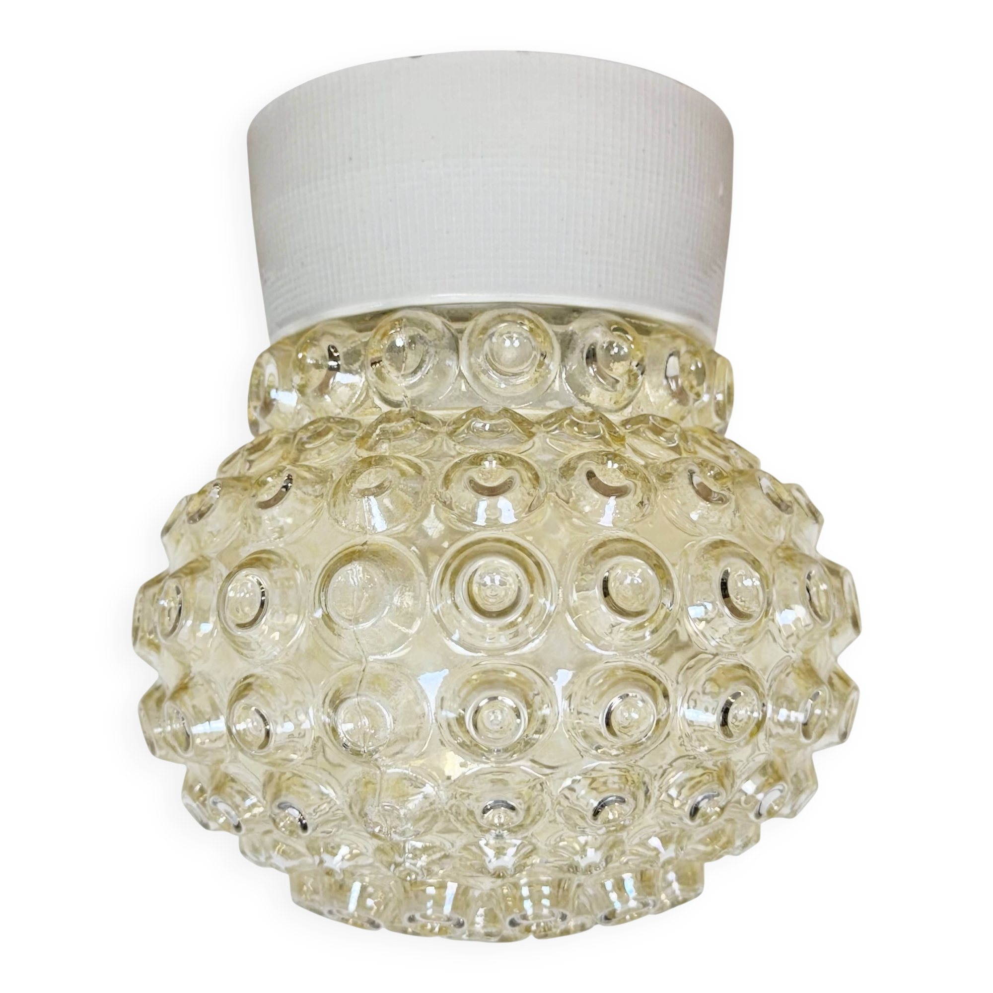 Vintage White Porcelain Ceiling Light, 1970s