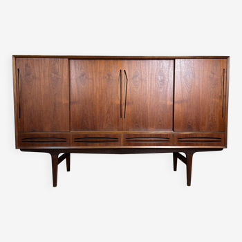 Vintage Scandinavian “highboard” buffet sideboard in teak, 1960s